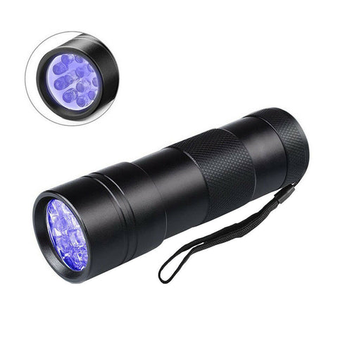 UV Mini Blacklight Flashlight 12LED