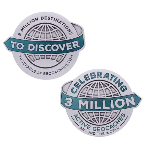 3 Million Geocaches Massive Geocoin- Silver