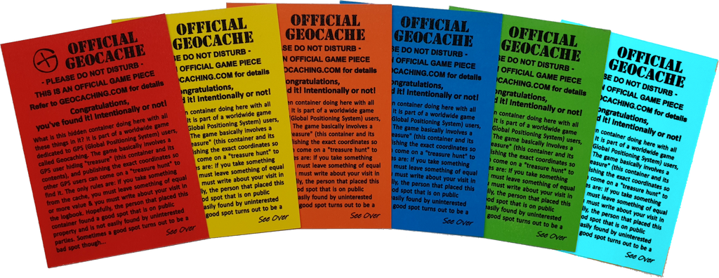 Stash Notes / Cache Notes - laminated card