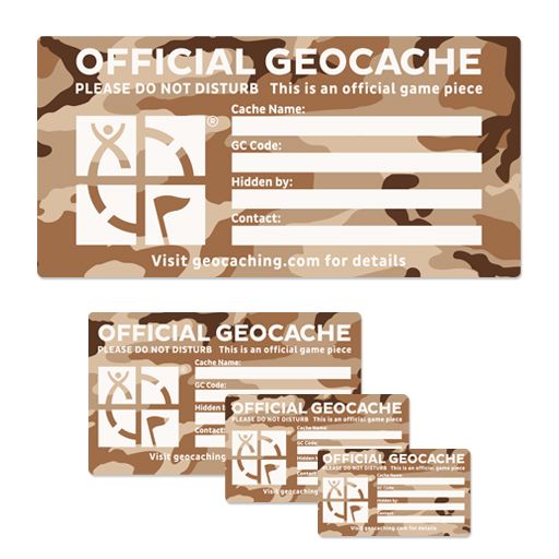 Geocache Label Desert Camo