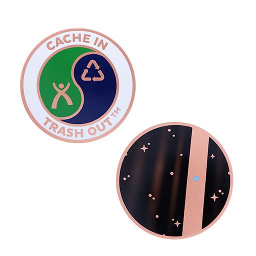 2020 CITO Full Size Geocoin- Tiny Blue Dot