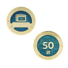 Milestone Geocoin and Tag Set - 50 Finds