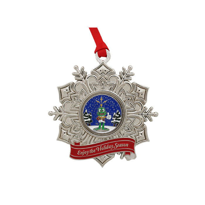 2023 Snowflake Ornament Signal the Frog Geocoin