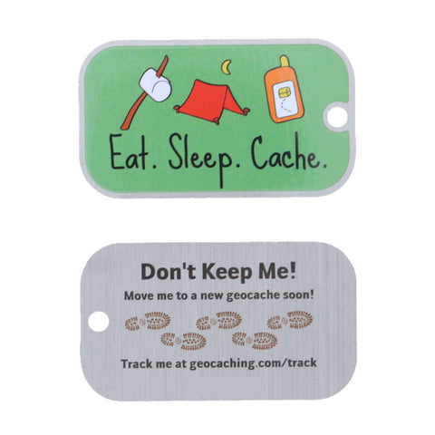 Eat Sleep Cache Travel Tag