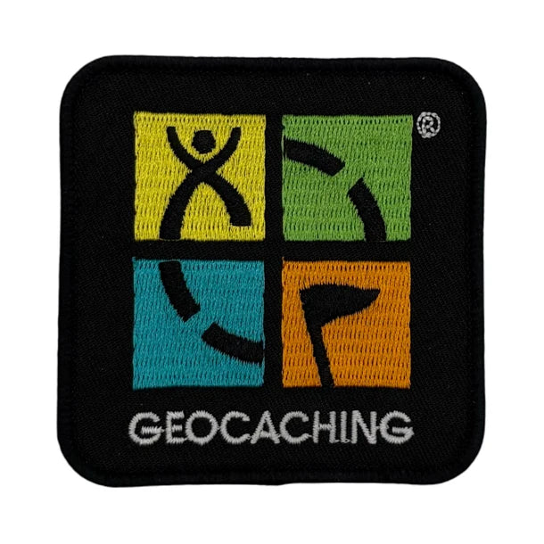 Geocaching 4 Colour logo patch Black