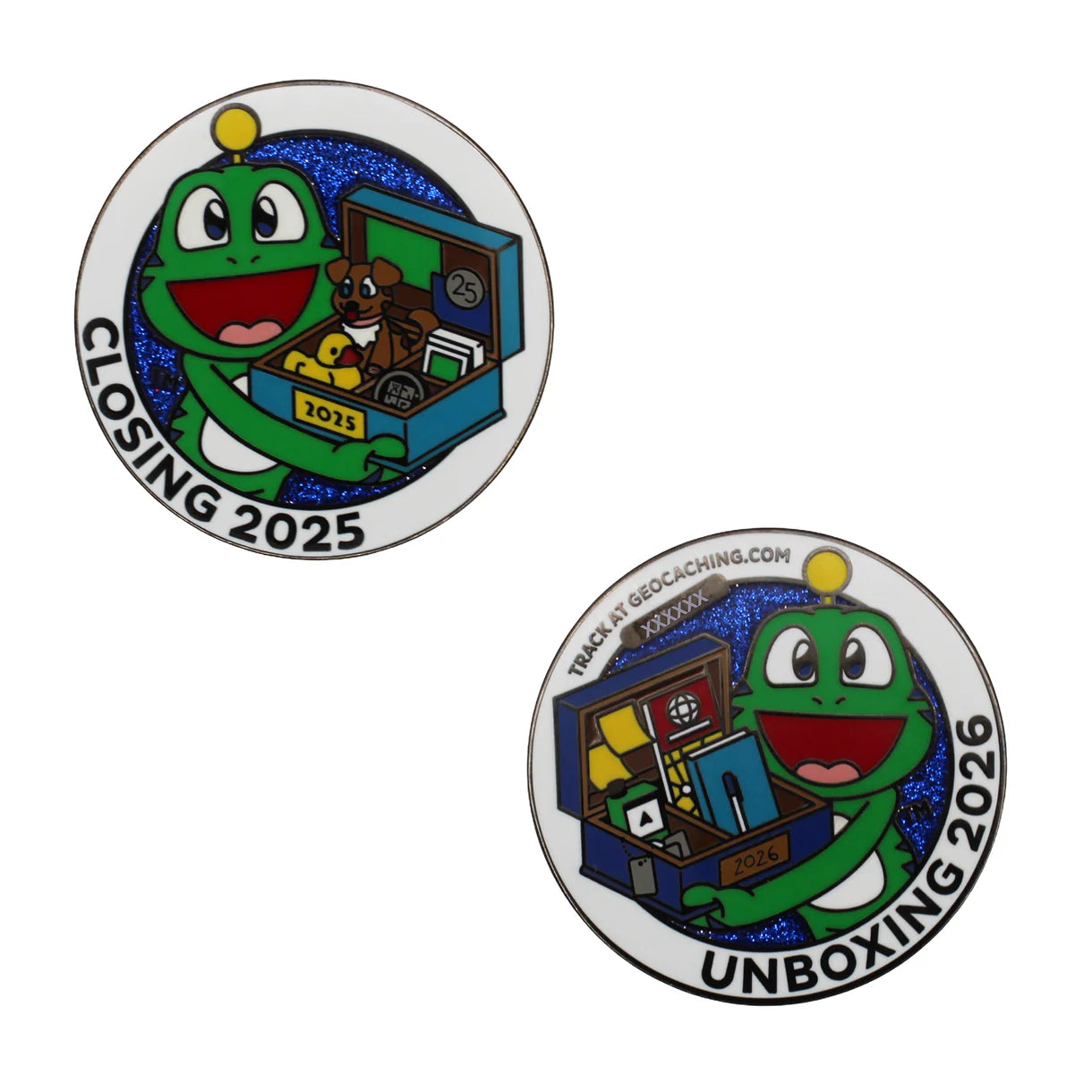 Closing 2025 / Unboxing 2026 Geocoin and 2 Tag Set