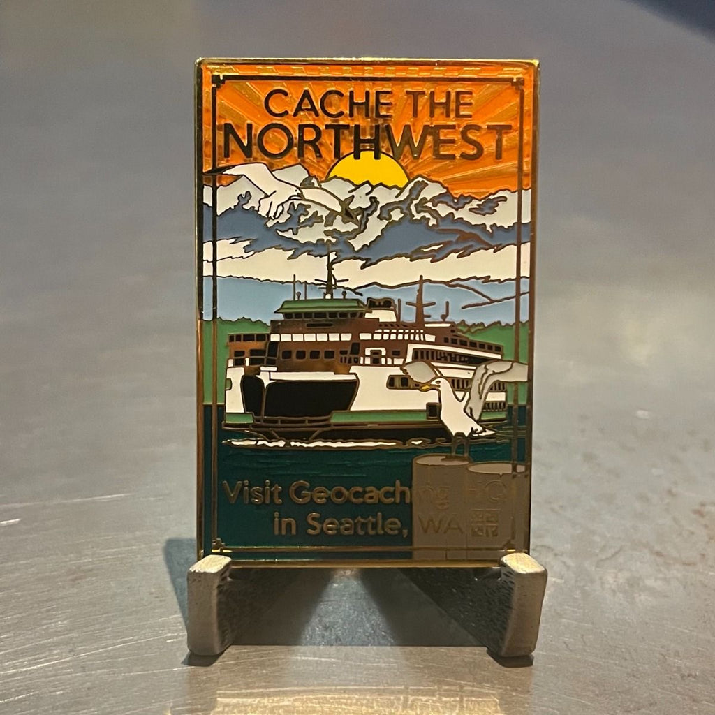 Cache the Northwest HQ Geocoin - Gold