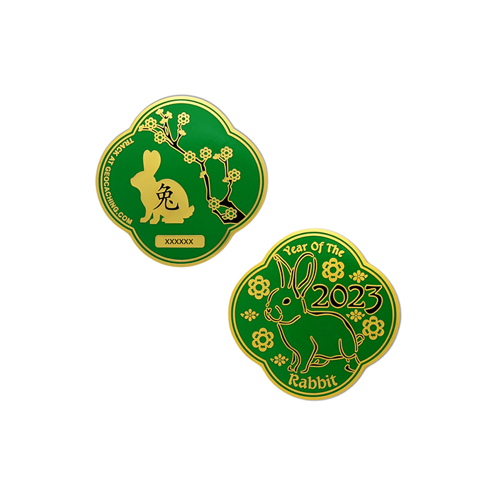 Year of the Rabbit Geocoin Green