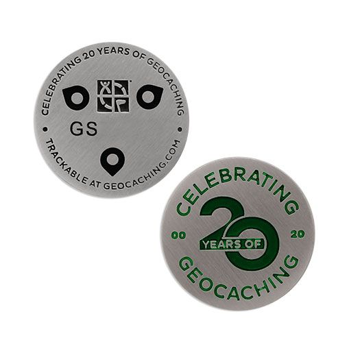 Celebrating 20 Years of Geocaching Micro Geocoin
