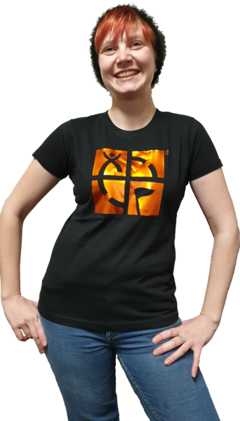 [Bargain] GeoTee Black with Electric Orange