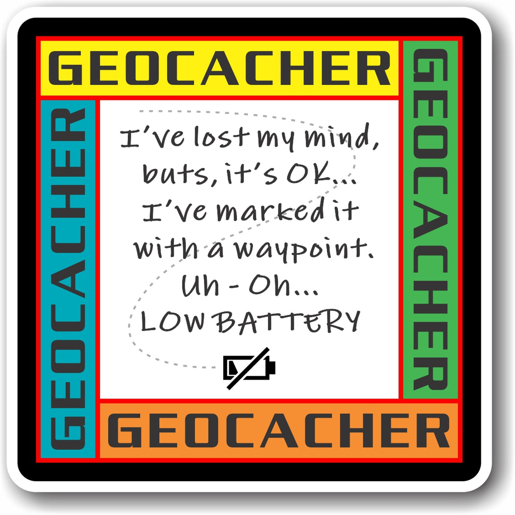 Sticker Geocaching Low Battery