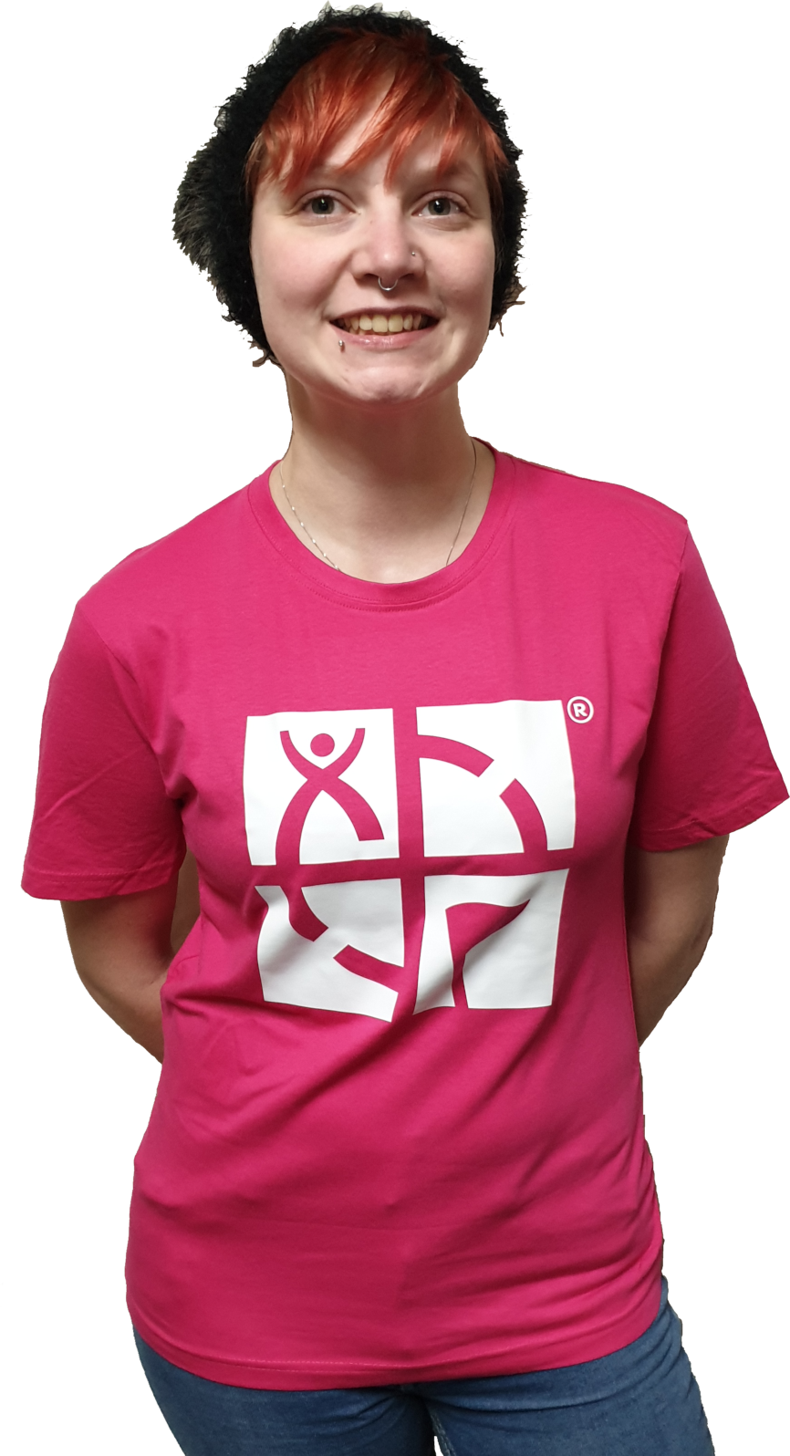 [Bargain] GeoTee Fuchsia with White