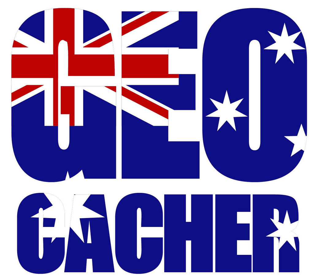 Sticker GEO Cacher - Australian Flag Vehicle Decal - Small