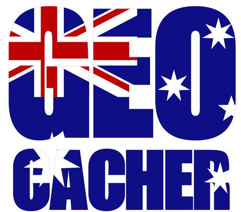 Sticker GEO Cacher - Australian Flag Vehicle Decal - Large