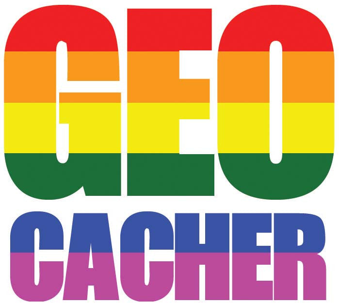 Sticker GEO Cacher - LGBT Flag Vehicle Decal - Large