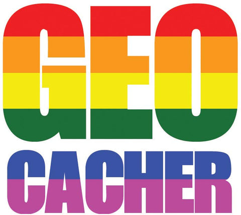 Sticker GEO Cacher - LGBT Flag Vehicle Decal - Medium