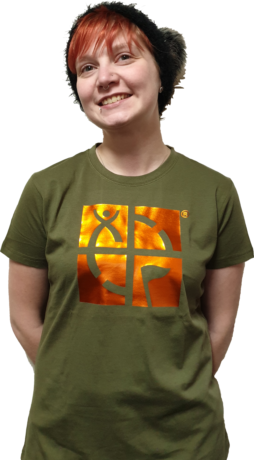 [Bargain] GeoTee Khaki with Electric Orange