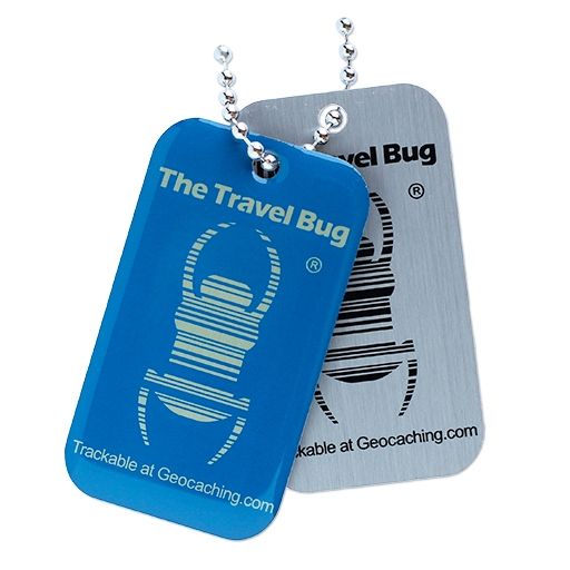Travel Bug® BLUE Geocaching QR - Glow in the Dark