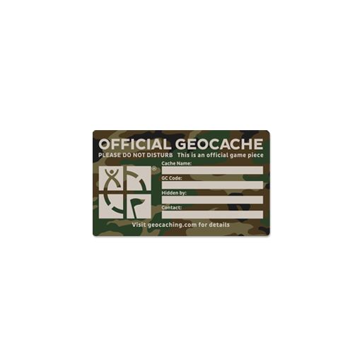 Geocache Label Green Camo
