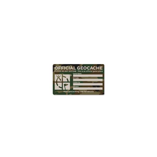 Geocache Label Green Camo
