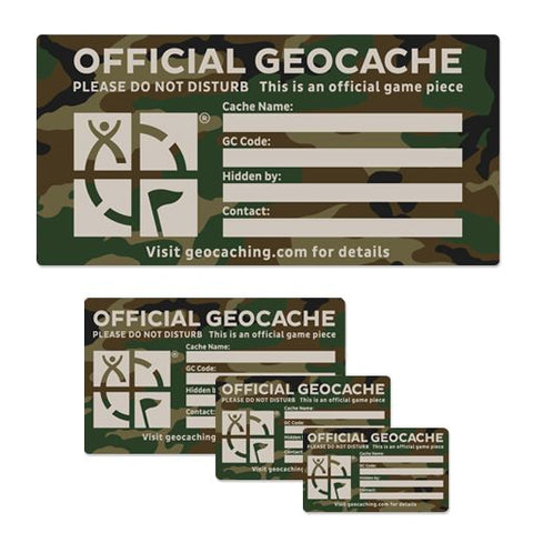Geocache Label Green Camo