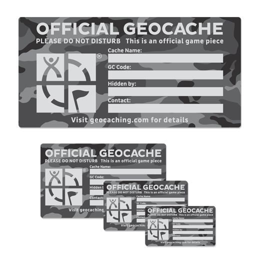 Geocache Label Urban Camo