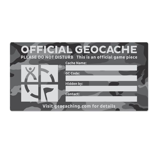 Geocache Label Urban Camo