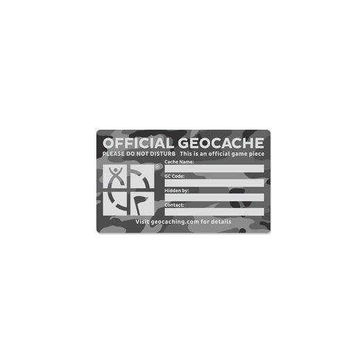 Geocache Label Urban Camo