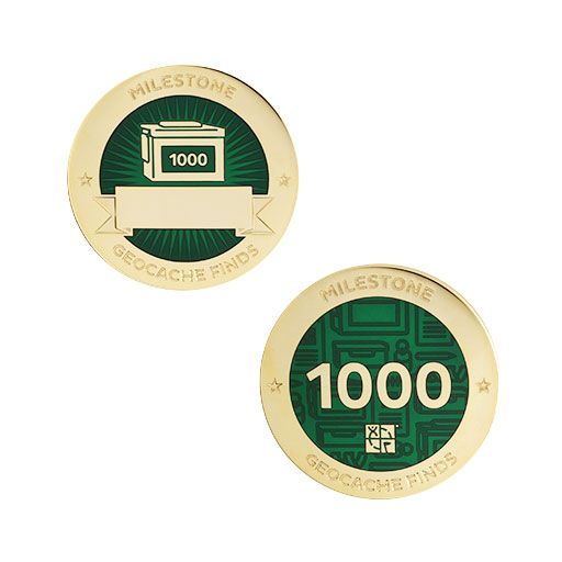 Milestone Geocoin and Tag Set - 1000 Finds