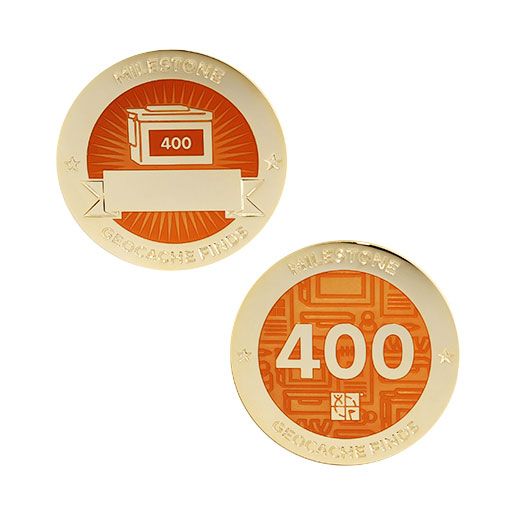 Milestone Geocoin and Tag Set - 400 Finds