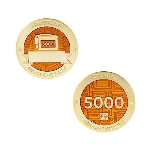 Milestone Geocoin and Tag Set - 5000 Finds