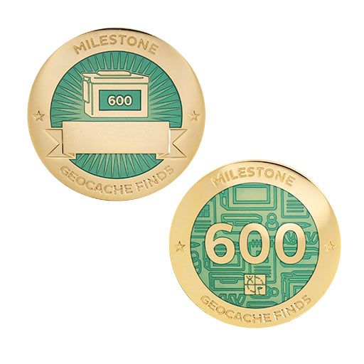 Milestone Geocoin and Tag Set - 600 Finds