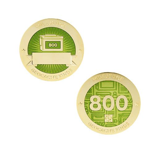 Milestone Geocoin and Tag Set - 800 Finds