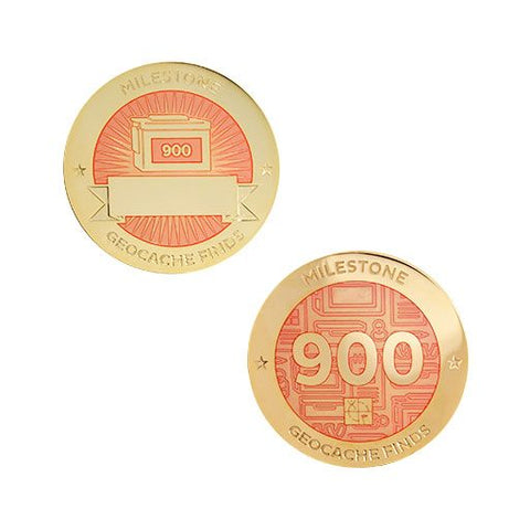 Milestone Geocoin and Tag Set - 900 Finds