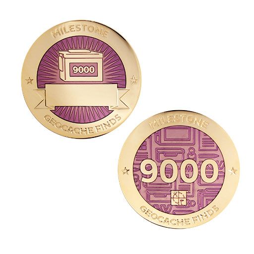 Milestone Geocoin and Tag Set - 9000 Finds