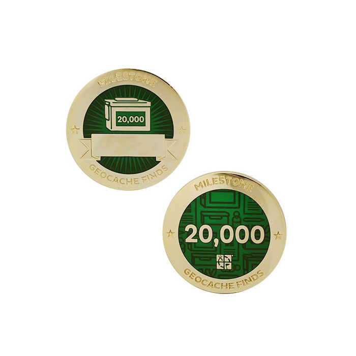 Milestone Geocoin and Tag Set - 20000 Finds