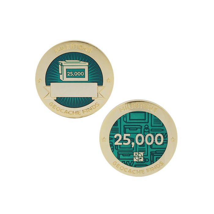 Milestone Geocoin and Tag Set - 25000 Finds