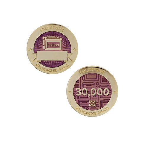 Milestone Geocoin and Tag Set - 30000 Finds