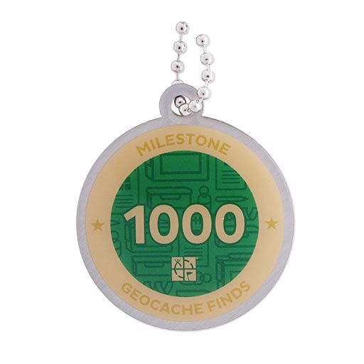 Milestone Geocoin and Tag Set - 1000 Finds
