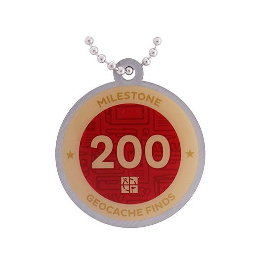 Milestone Geocoin and Tag Set - 200 Finds