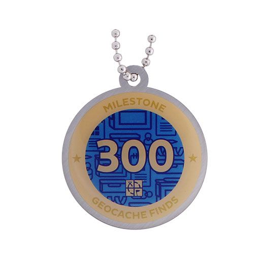 Milestone Geocoin and Tag Set - 300 Finds