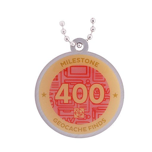 Milestone Geocoin and Tag Set - 400 Finds