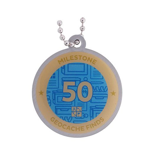 Milestone Geocoin and Tag Set - 50 Finds