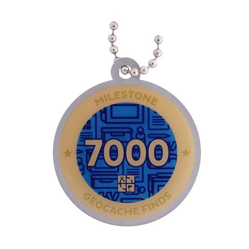 Milestone Geocoin and Tag Set - 7000 Finds
