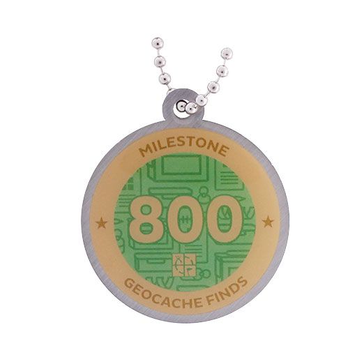 Milestone Geocoin and Tag Set - 800 Finds