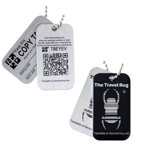 Travel Bug® BLACK Geocaching QR - Glow in the Dark