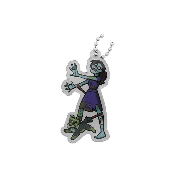 Geocaching Zombie Woman Travel Tag